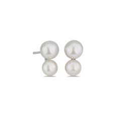 Double Freshwater Cultured Pearl Stud Earring